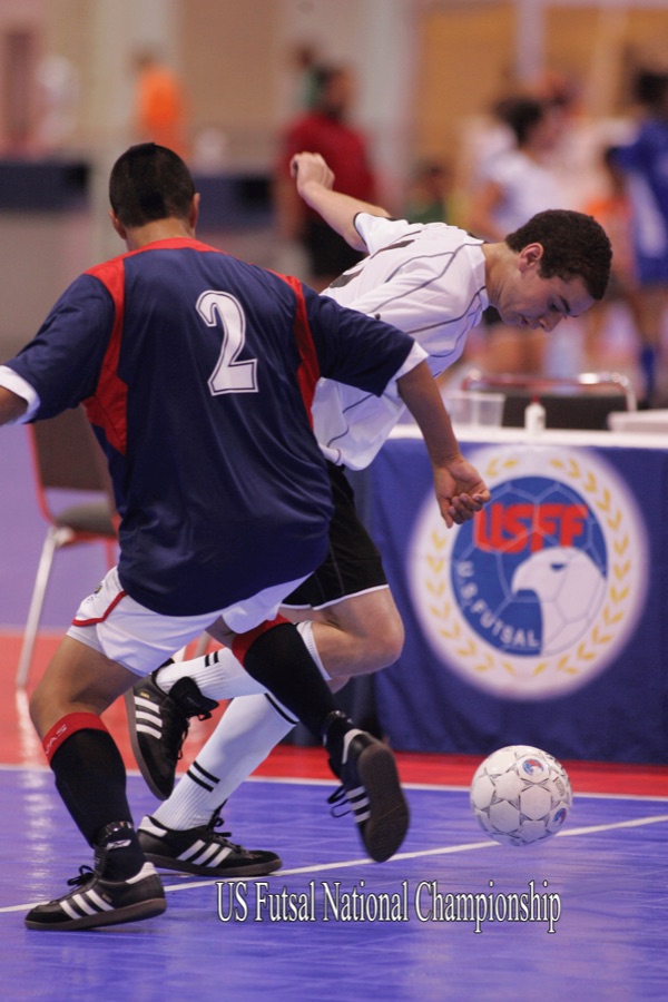 Futsal match action